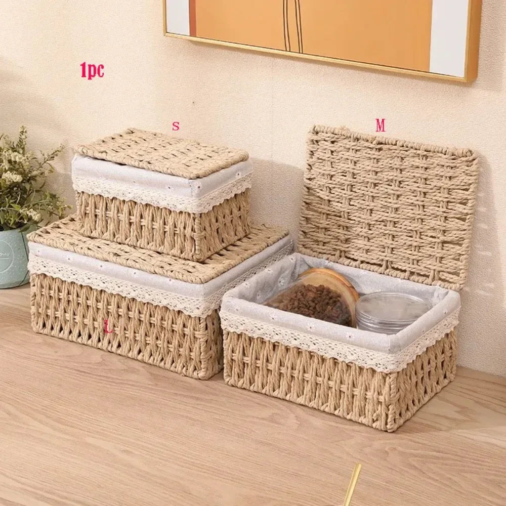 Rustic Hand-Woven Wicker Storage Basket | Bohemian Hamper S/M/L