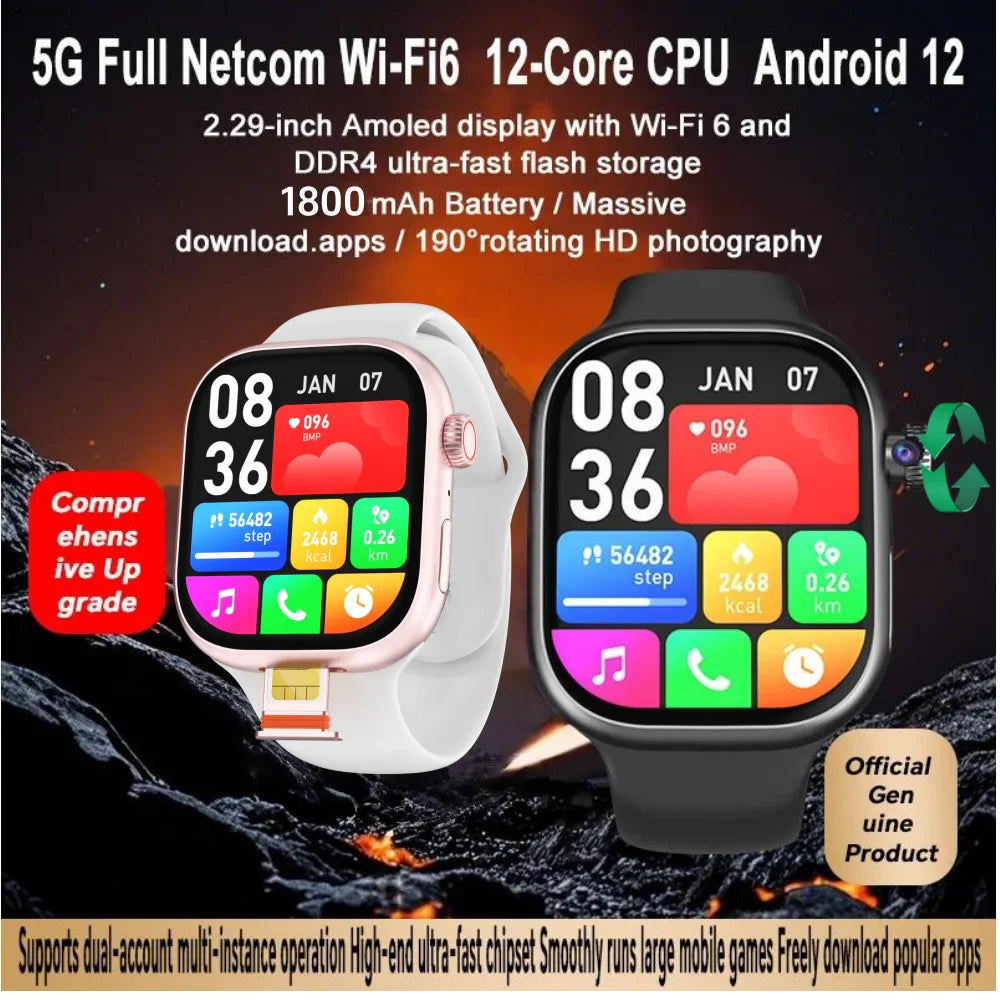 GOLDENSPIKE VP39 Android 12 4G Smart Watch | GPS, NFC, 8MP Camera
