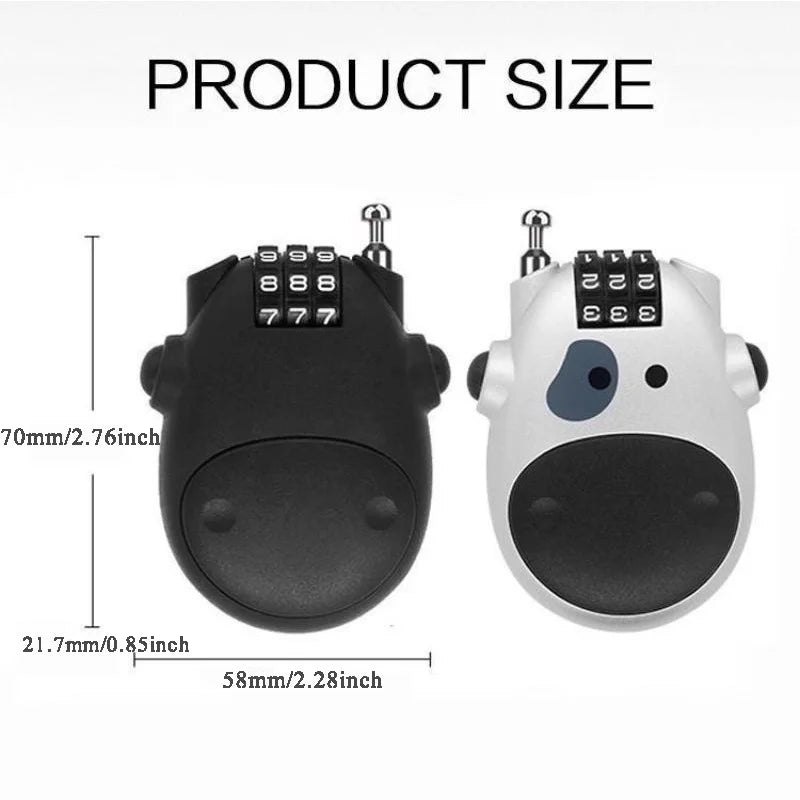 Retractable Steel Cable Combination Lock – Bike, Helmet & Travel Cable Combination Lock Peaceful Pleasures Health and Wellness