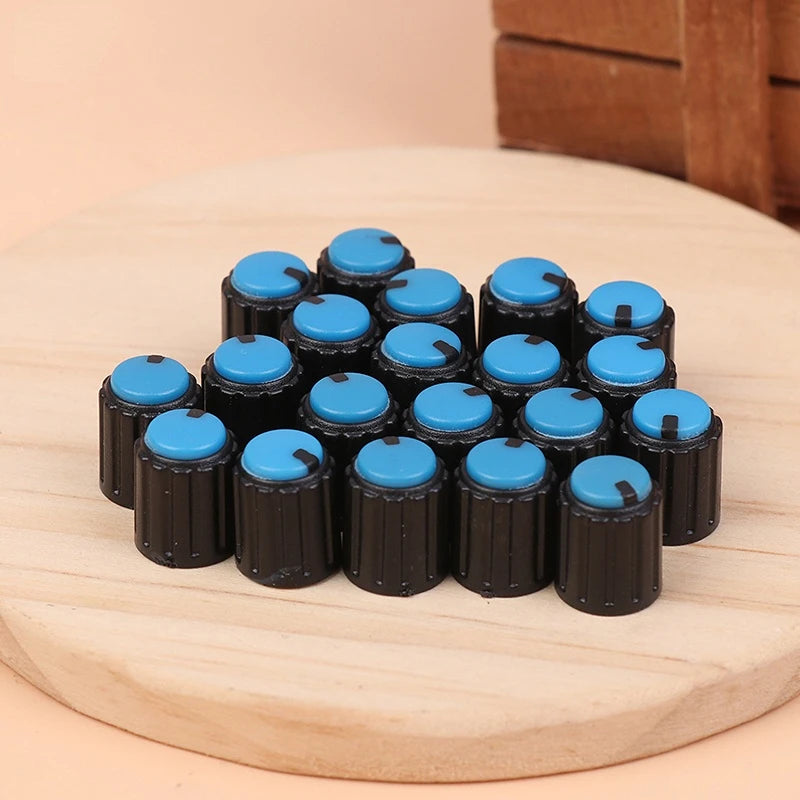 20Pcs Dual Color Knob 10*12mm Small Volume Adjustment Hat Flower Shaft Hole 6MM Potentiometer Volume Switch Caps Control Knob Peaceful Pleasures Health and Wellness