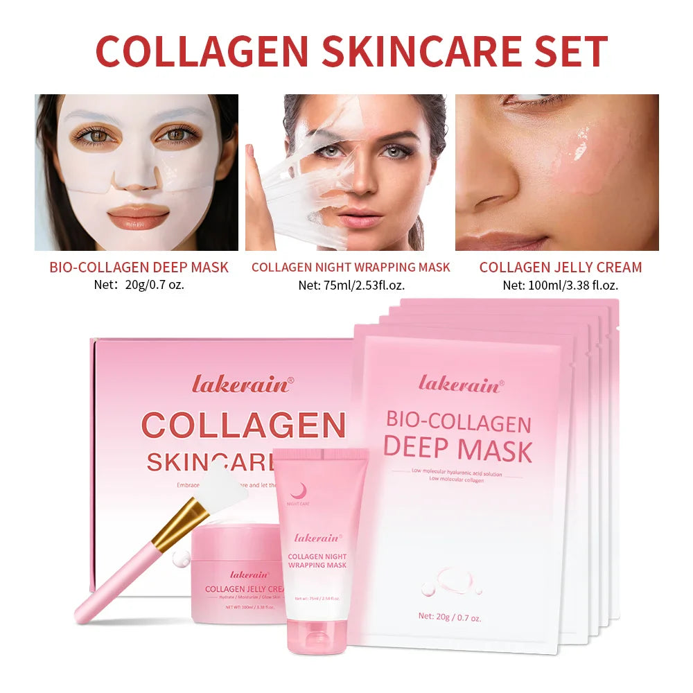 Collagen Night Mask & Jelly Cream Skincare Set – Deep Hydration