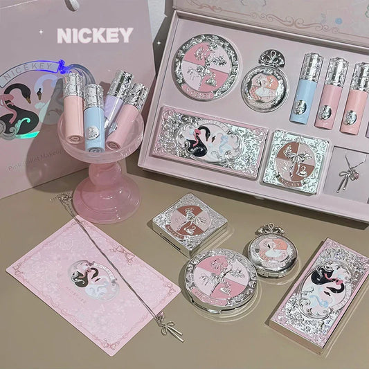 NICEKEY 9-Piece Makeup Set – Eyes, Lips, Blush & Necklace Gift Makeup Gift Set Oasis Select