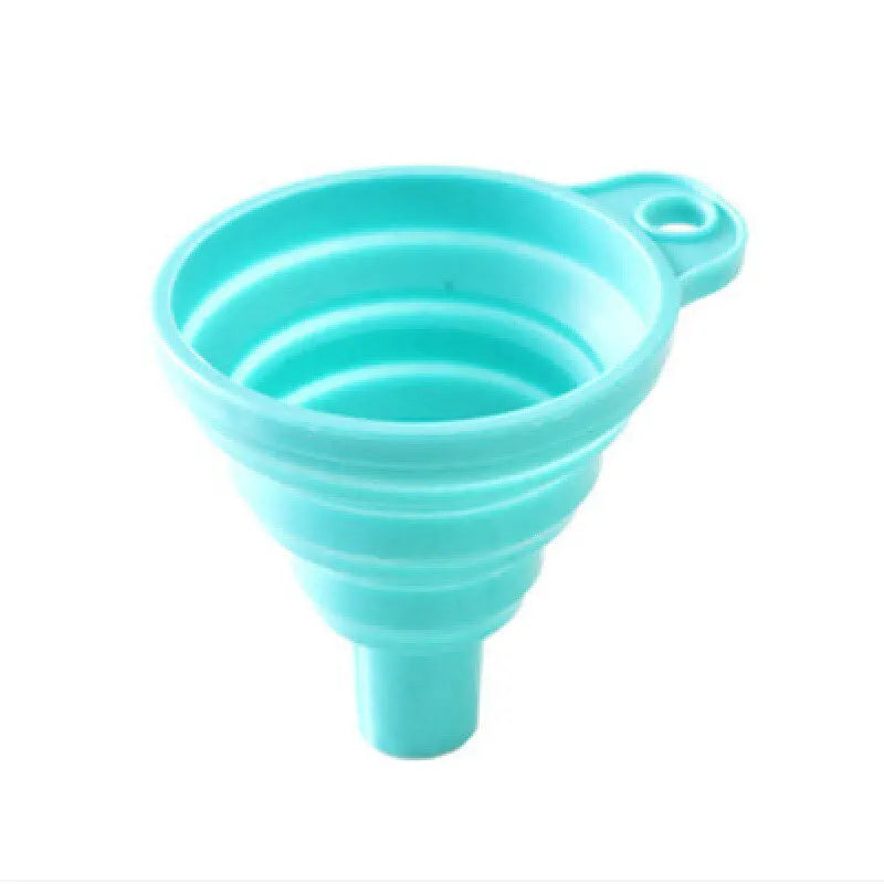 Household Telescopic Funnel Kitchen Packaging High Temperature Resistant Funnel Mini Folding Funnel Kitchen Tools 4 Colors 1 Pac Peaceful Pleasures Health and Wellness Blue