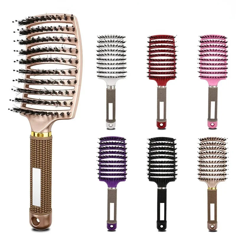Hair Brush Scalp Massage Comb Hairbrush Bristle;Nylon Women Wet Curly Detangle Hair Brush for Salon Hairdressing Styling Tools Peaceful Pleasures Health and Wellness