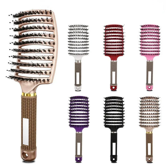 Hair Brush Scalp Massage Comb Hairbrush Bristle;Nylon Women Wet Curly Detangle Hair Brush for Salon Hairdressing Styling Tools Peaceful Pleasures Health and Wellness