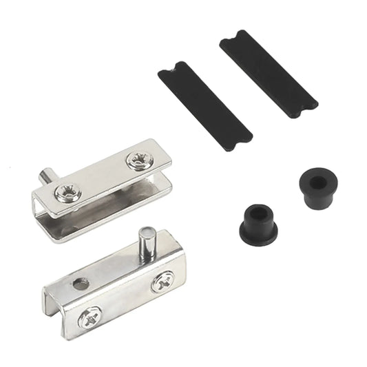 Glass Door Pivot Hinges – No-Drill Stainless Steel Clamps 2-Pack Glass Door Hinges Oasis Select silver