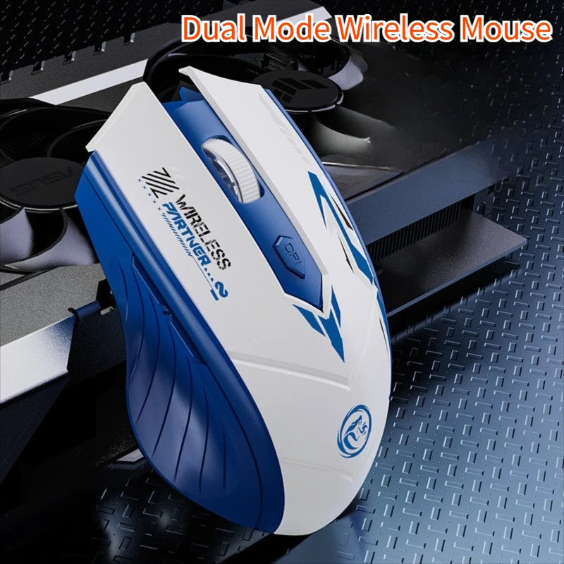 Bluetooth 5.2 Mouse Dual-Mode 2.4G Wireless Mouse 6 Buttons Gaming Mice Rechargeable Mouse 1600 DPI For PC Laptop Macbook Peaceful Pleasures Health and Wellness