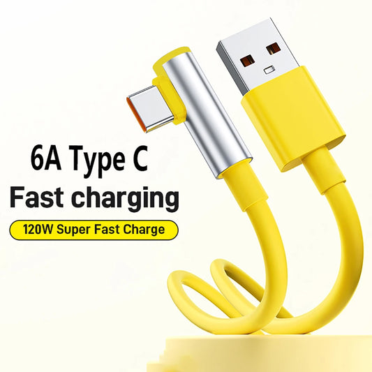120W 6A USB-C Fast Charging Cable 90° Elbow – Xiaomi & Redmi USB-C Charging Cable Peaceful Pleasures Health and Wellness