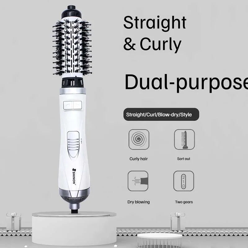 Automatic Rotating Multifunctional Hot Air Brush Portable Ionic Blow Dryer Bristle Laser Hair Salon Tool Electric Power Peaceful Pleasures Health and Wellness