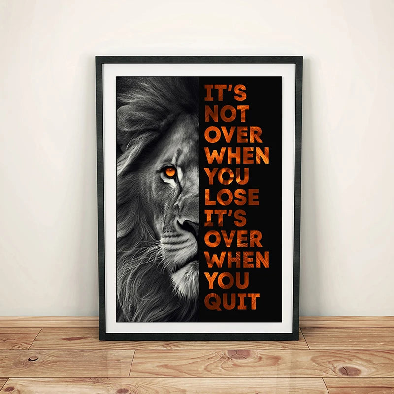 Animal Motivation Quotations Poster Lion Tiger Wolf Leopard Canvas Painting Modern Art Prints Wall Picture for Living Room Decor Peaceful Pleasures Health and Wellness