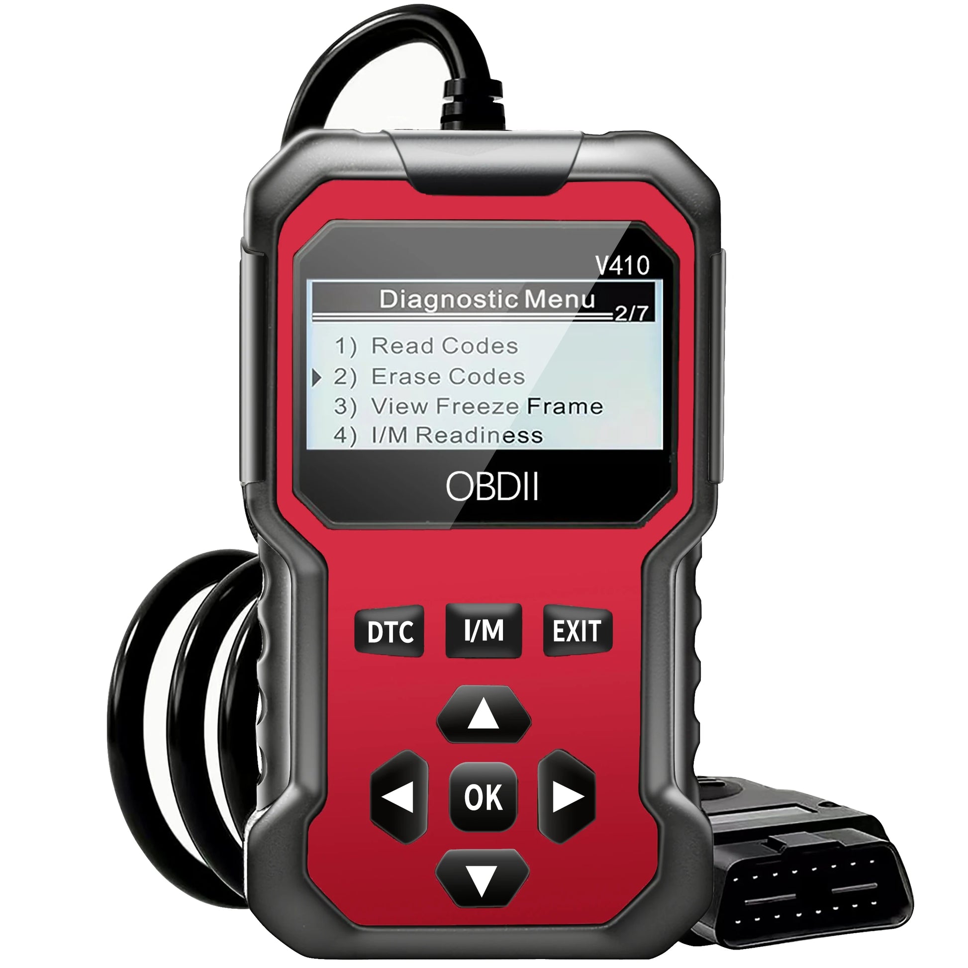 V410 OBD2 Scanner – Car & Truck Diagnostic Tool 1996+ Peaceful Pleasures Health and Wellness Red