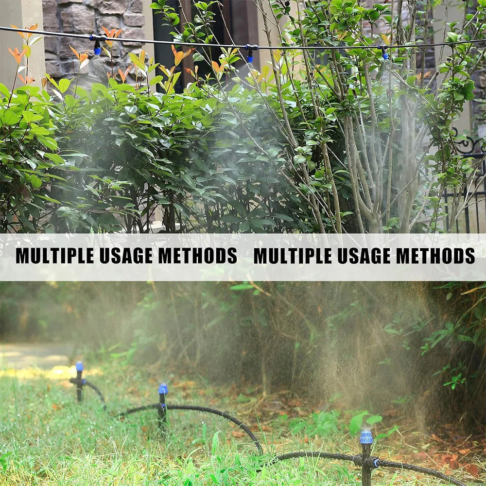 8-holes Drippers with Garden Irrigation Watering Supplies Stake 180° Bend Adjustable Sprinklers Quick Insert Slip Lock Sprayer Peaceful Pleasures Health and Wellness