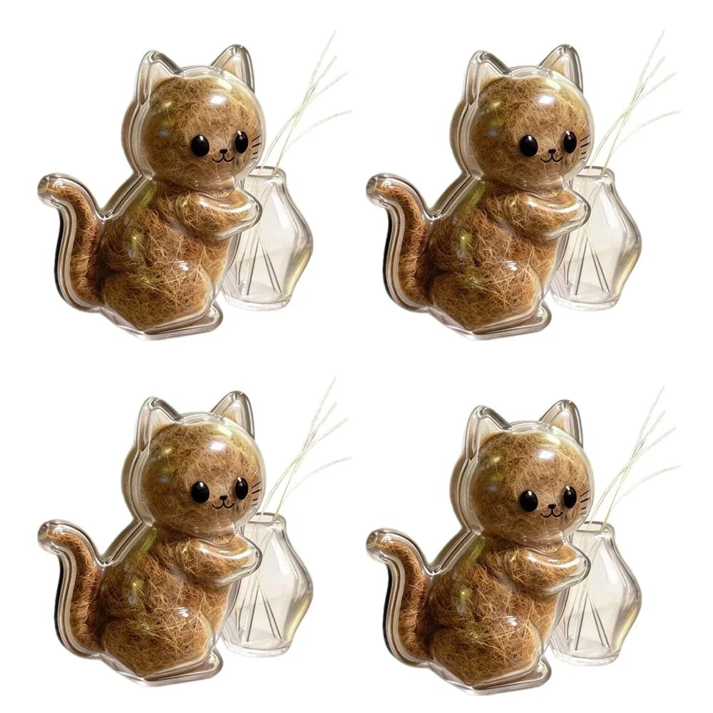 1/2/4pcs Cat Shape Creative Magnetic Refrigerator Sticker Pet Beard Hair Collector Cat Fur Whisker Transparent Commemorative Box Peaceful Pleasures Health and Wellness 4pcs