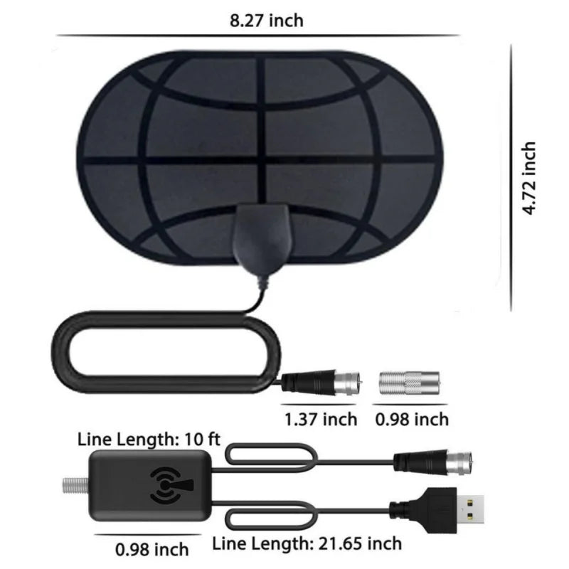 Mini HDTV DVB-T2 Indoor Digital TV Antenna | 29dBi Boost