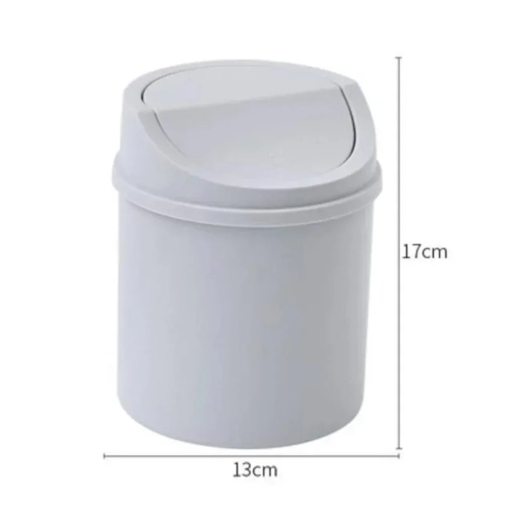 Mini Desktop Trash Can with Flip Lid – Small Desk Bin