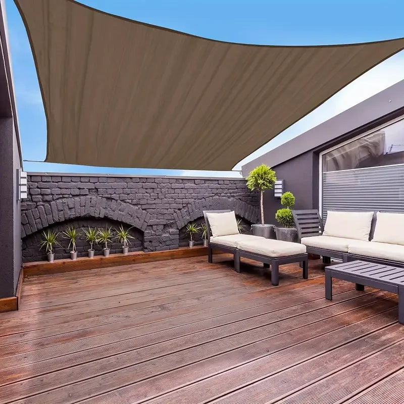 UV Protection Brown PE Shade Cloth Durable Outdoor Sun Netting with Grommets for Travel Picnics Poolside Breathable Fabric tents Peaceful Pleasures Health and Wellness