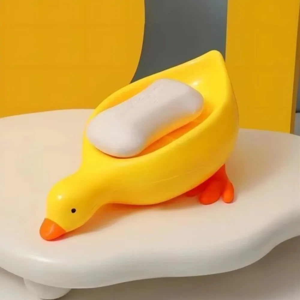 Random Soap Tray Self-draining Soap Rack Duck-shaped Creative Rack for Shower Bathroom Kitchen Tub Sink Tray Bracket Bathroom Peaceful Pleasures Health and Wellness