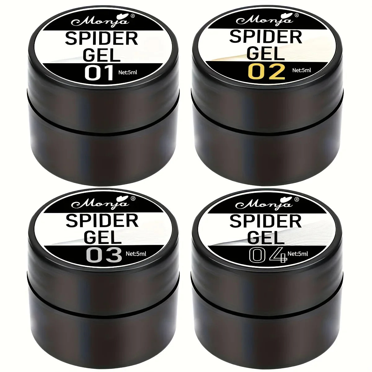 Nail Art Elastic Gel Polish – Carving & Painting, 4 Colors