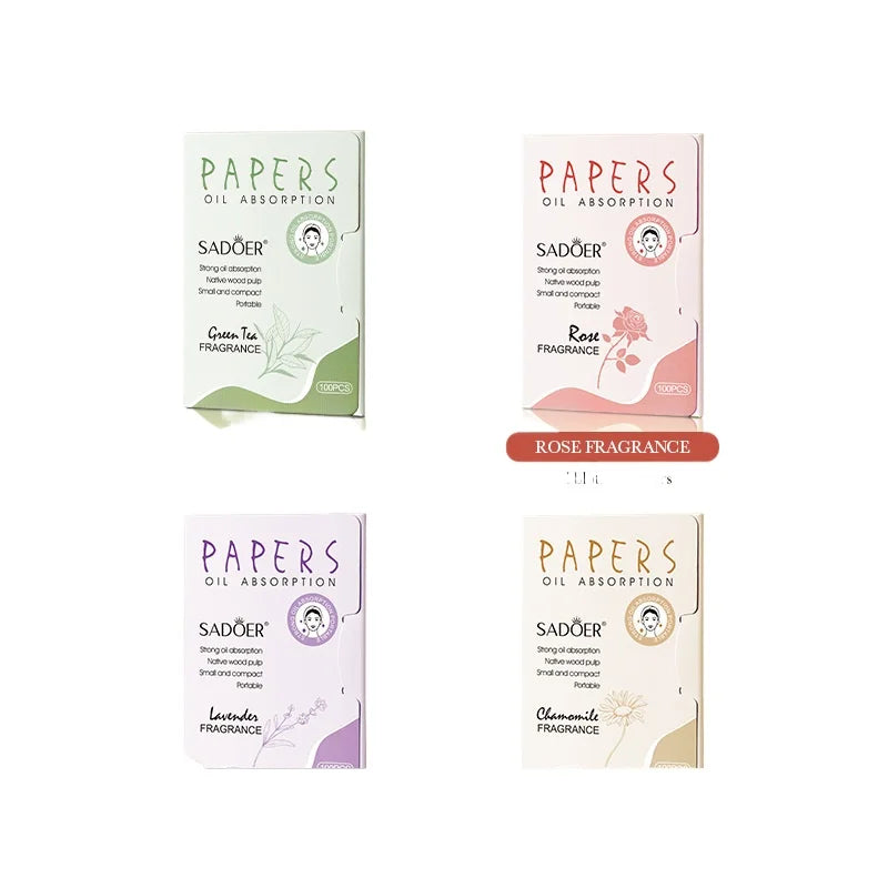 100-Pack Bamboo Charcoal Oil Blotting Sheets for Oily Skin