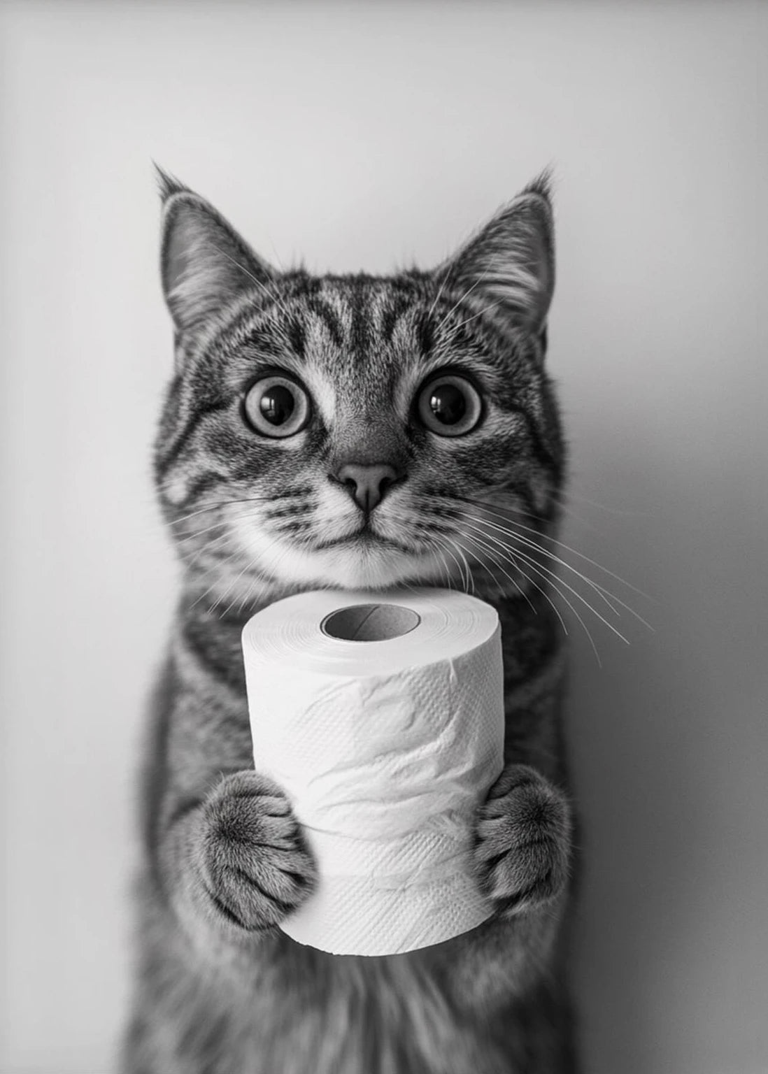 Funny Animal Toilet Paper Canvas Wall Art – Bathroom Decor