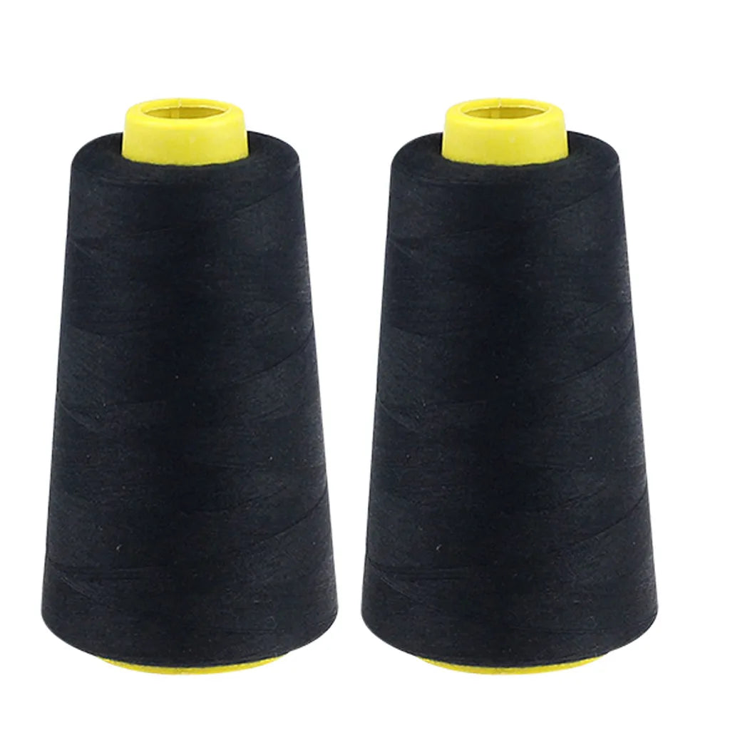 2PC Sewing Thread 2300 Yard Each Spool Solid Color White Black Stitching Thread for Machine and Household Sewing Accessories Peaceful Pleasures Health and Wellness Black