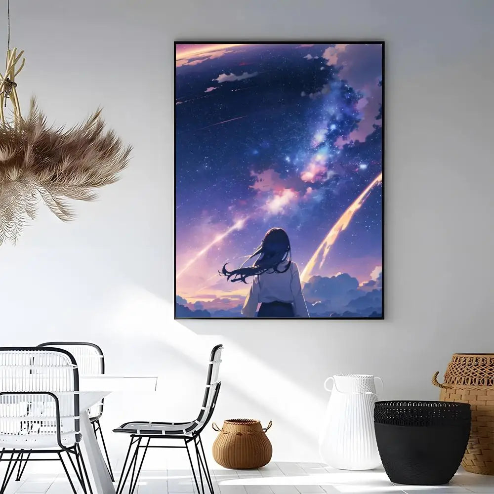 Your Name Anime Watercolor Poster | Self-Adhesive Wall Art