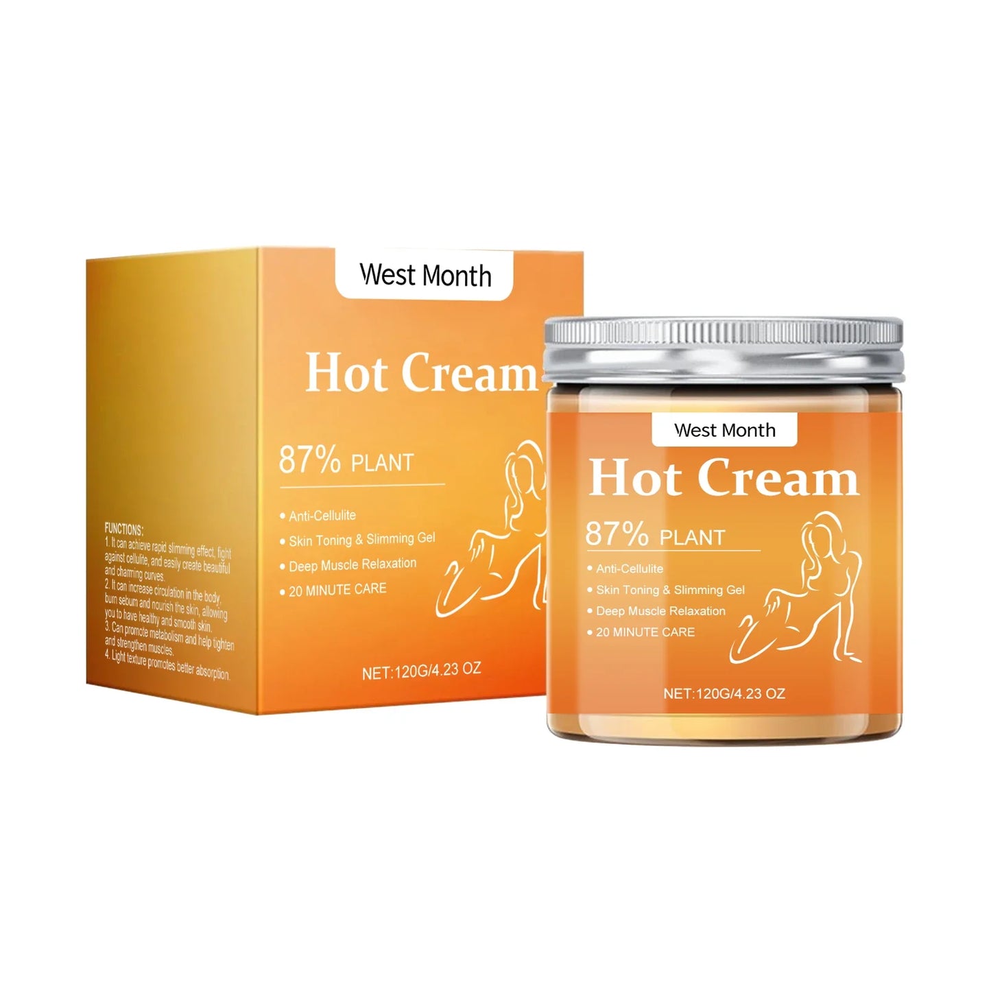 WEST MONTH Body Firming Hot Cream – Sculpting & Toning 120g Body Slimming Cream Oasis Select 120g boxed