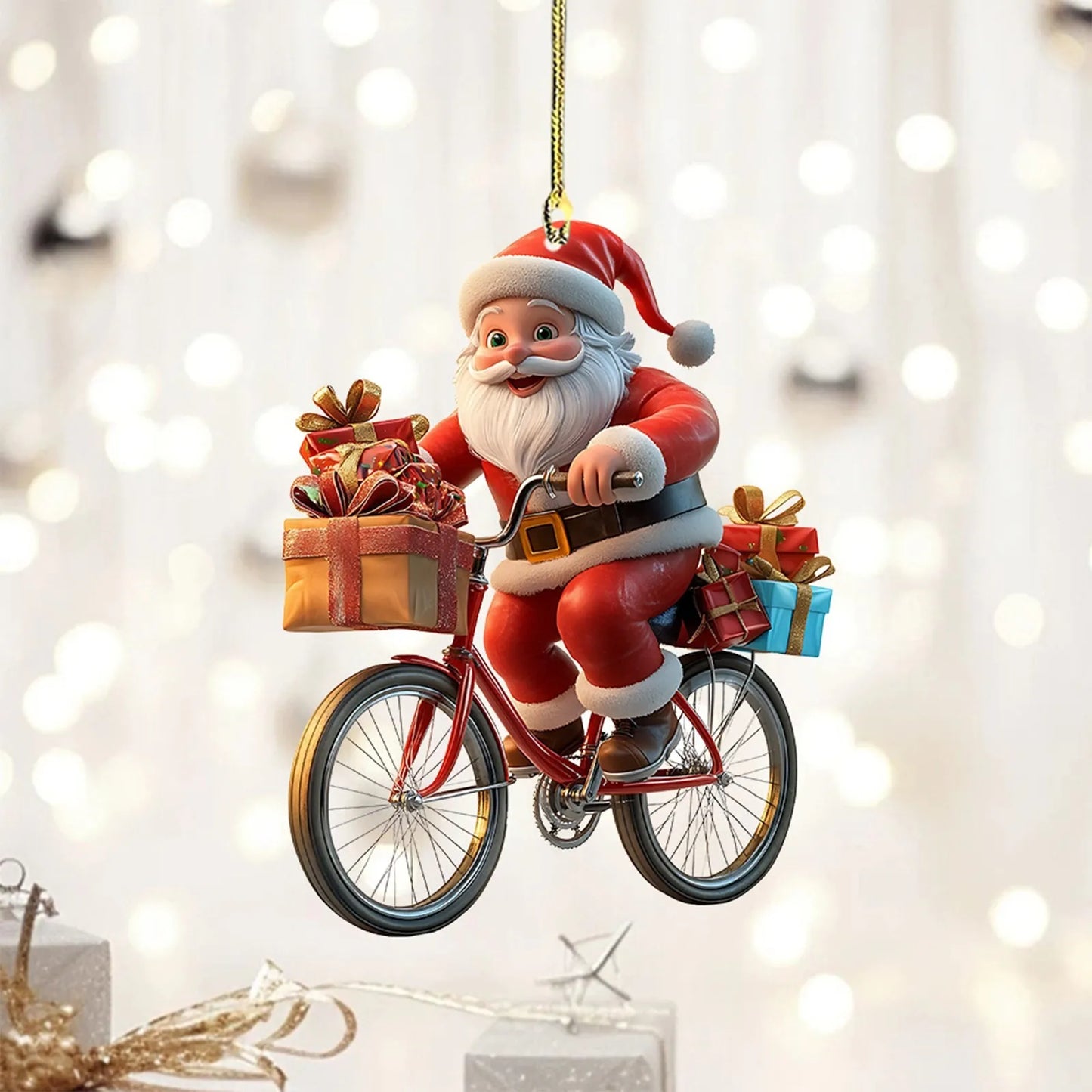 Acrylic 2D Christmas Ornaments – Santa & Snowman Pendants