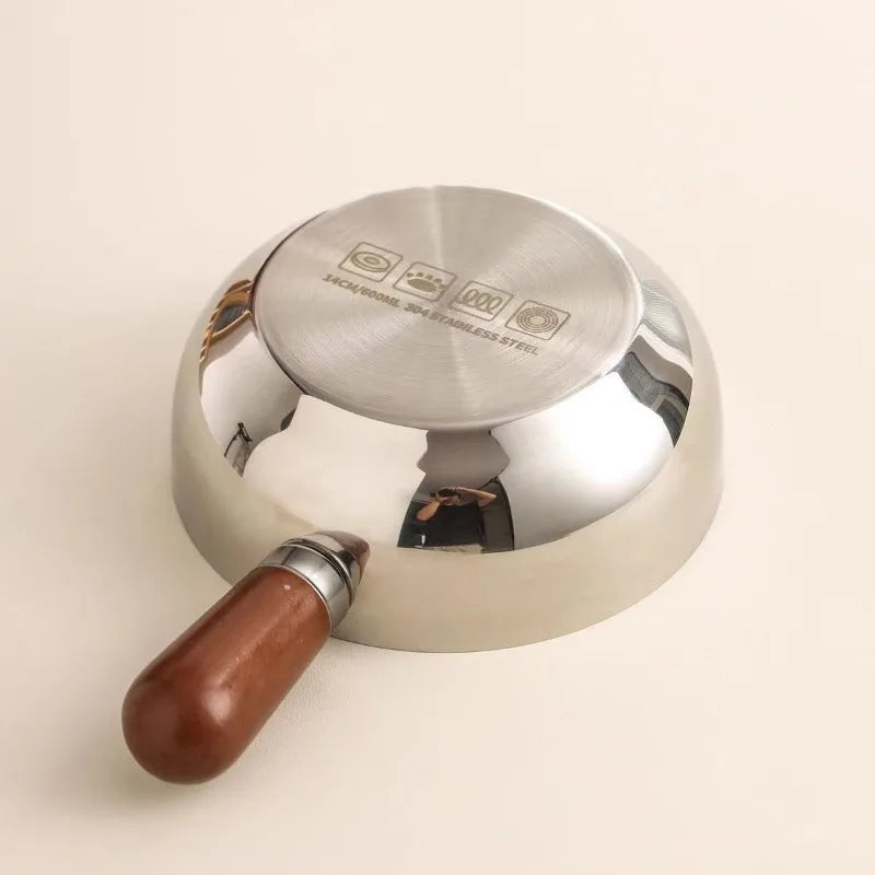 Stainless Steel Small Cooking Pot | Milk & Noodle Pot for One Small Saucepot Peaceful Pleasures Health and Wellness