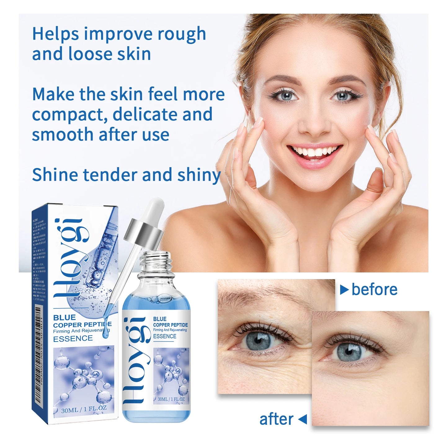 Blue Copper Peptide Firming Face Serum | Anti-Aging Essence
