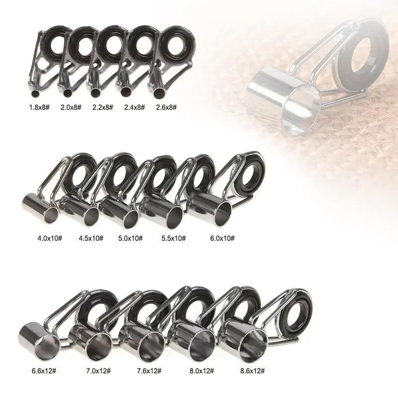 75-Piece Fishing Rod Repair Kit, Stainless Steel Ceramic Rings, Includes 15 Models, Durable Replacement Parts for Fishing Gear M Peaceful Pleasures Health and Wellness