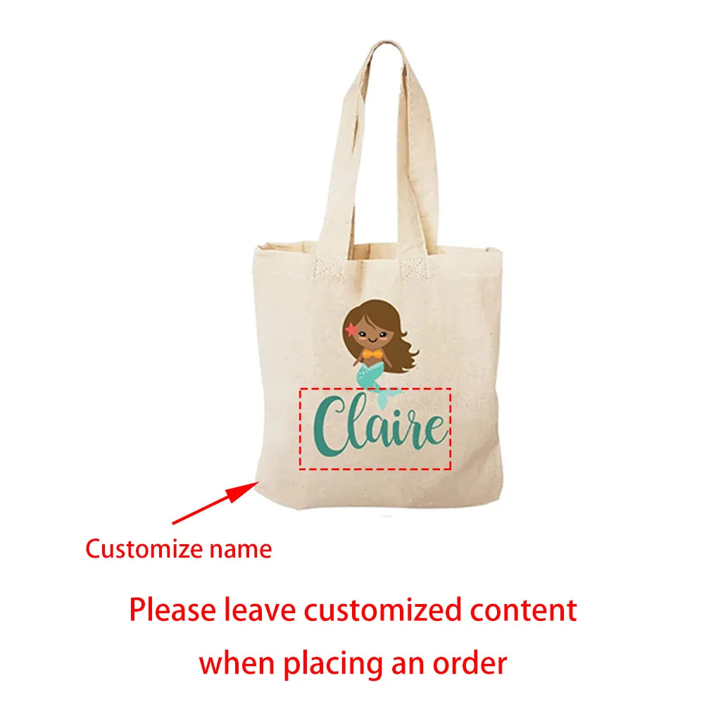 Custom Mermaid Canvas Tote Bags – Party Favors & Gift Bags