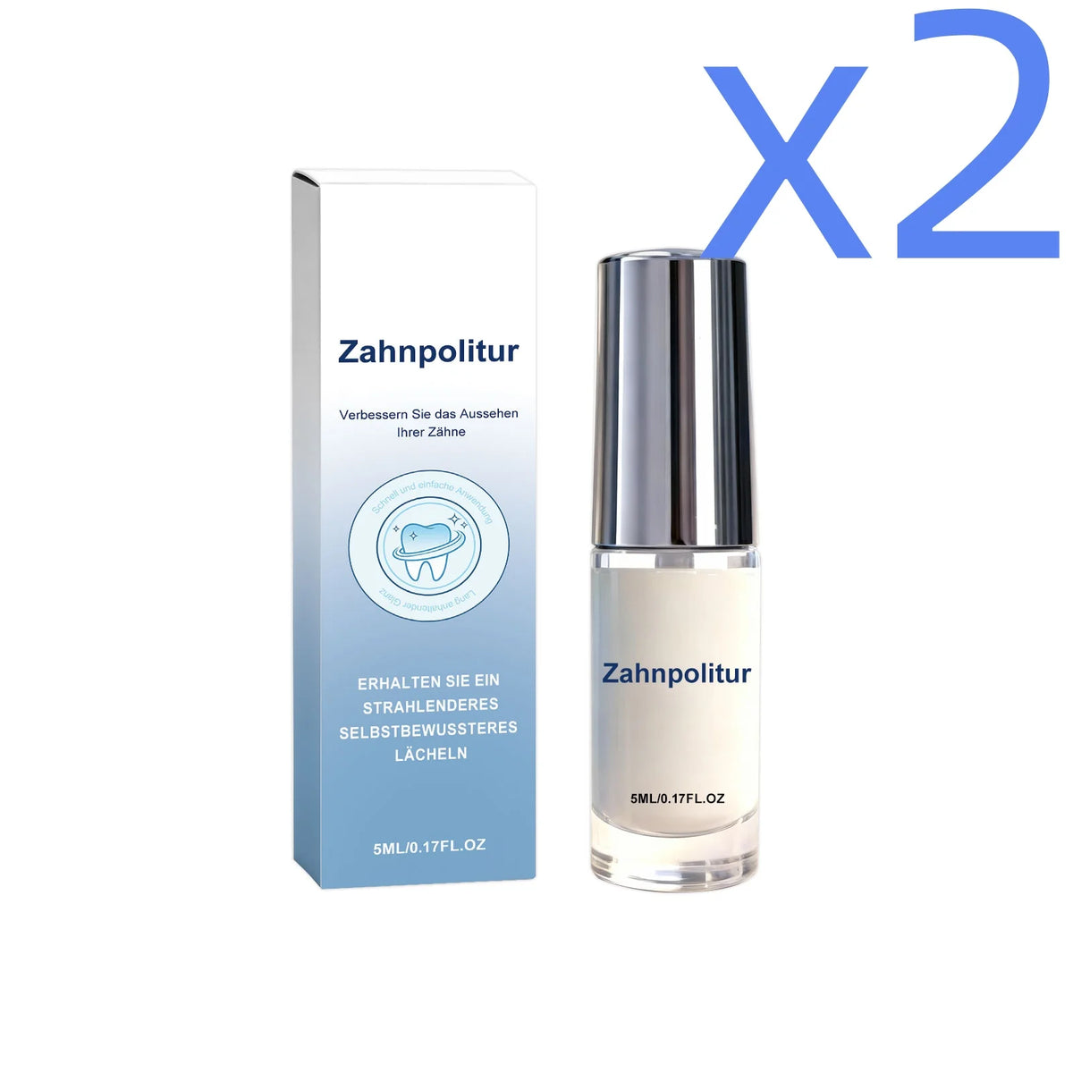 Xylitol Tooth Polish Instant Brighten Remove Stains Freshen Breath Lasting Shine Protect Enamel Wellness Easy Apply Teeth Paint Peaceful Pleasures Health and Wellness 5ml Boxed X 2PCS