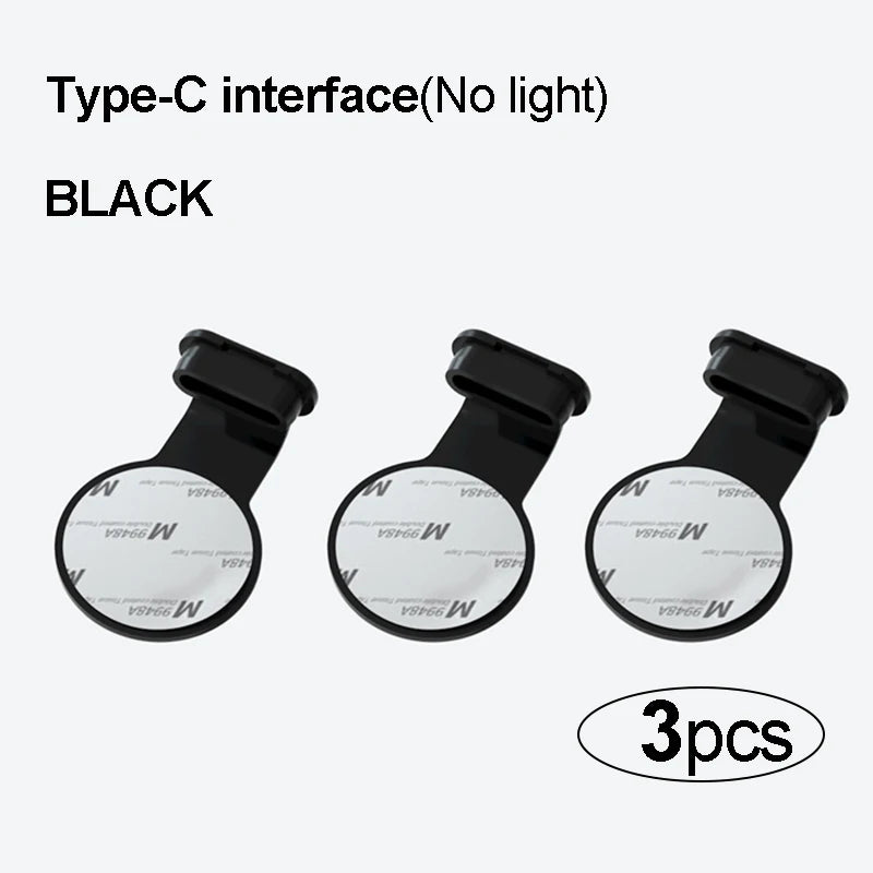 Phone Protector Micro Usb Luminous anti-loss Dust Plug Charm iphone 14 pro Accessories Rubber Plugs Type c Consumer Electronics Peaceful Pleasures Health and Wellness Type-c Black(3pcs)