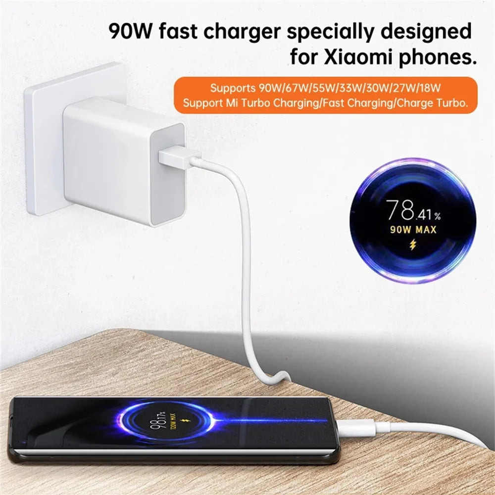 90W Fast Charging Kit USB-C 6A for Xiaomi Redmi Poco