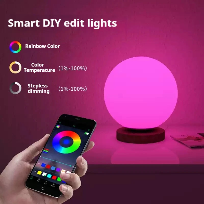 RGB Color Changing LED Night Light USB Rechargeable LED Table Lamp Bedside Lamp for Home Office Bedroom Living Room Light Peaceful Pleasures Health and Wellness