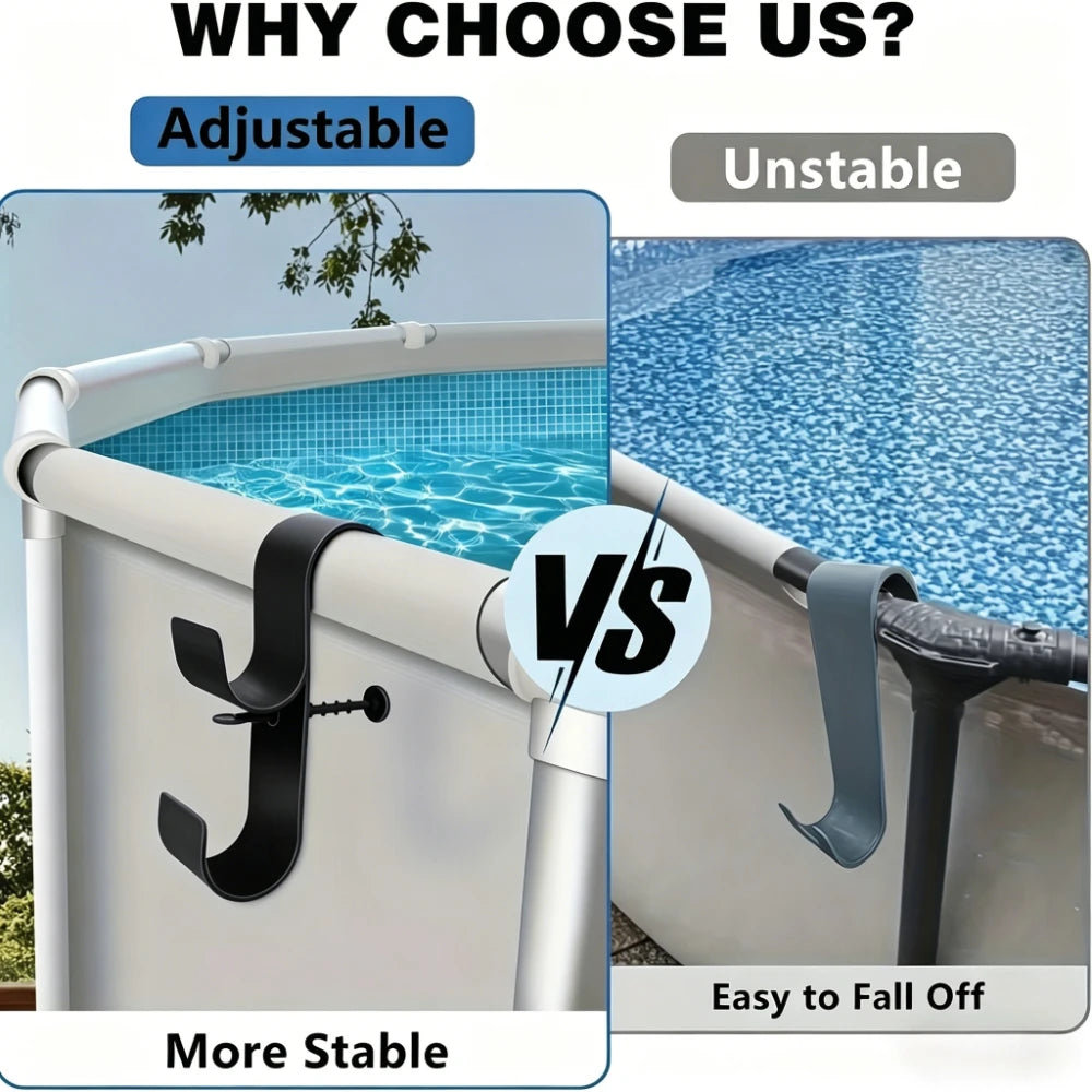 Adjustable Pool Pole Hanger & Leaf Skimmer Net Holder Pool Pole Hanger Peaceful Pleasures Health and Wellness