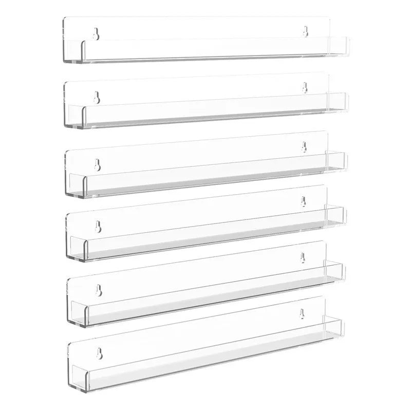 ‌Transparent Multi Layer Acrylic Nail Polish Organizer Storage Display Rack for Beauty Salon and Nail Technician Home Use Peaceful Pleasures Health and Wellness 6pcs