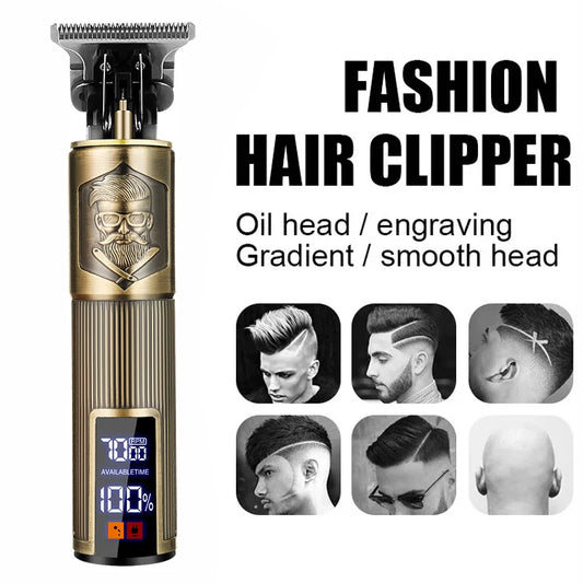 T9 Hair Trimmer or Men Barber Large Capacity Battery Power Display Hair Cutting Machine Fork Barber Men's Shaving Machine Peaceful Pleasures Health and Wellness