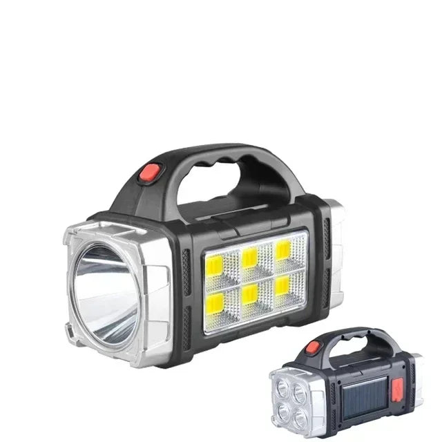 Solar USB Rechargeable LED Flashlight & COB Work Light