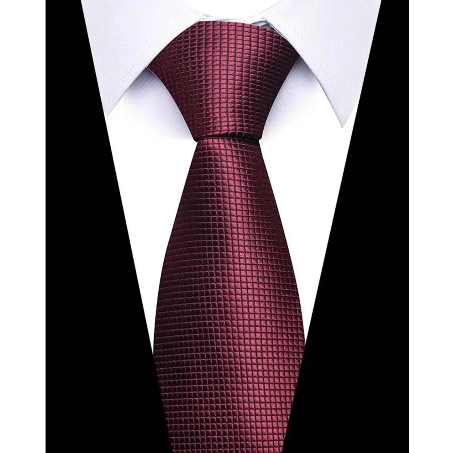 Men's Red Paisley Tie Set – Necktie, Pocket Square & Cufflinks