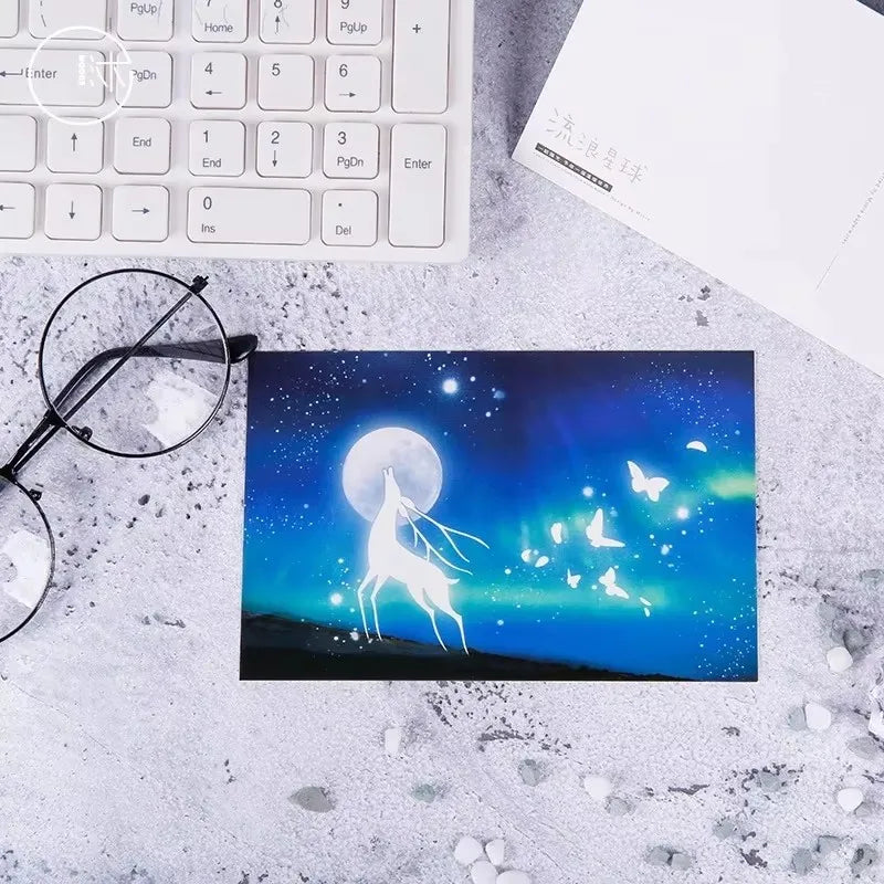 Wandering Planet Series Postcards Starry Night Luminous Greeting