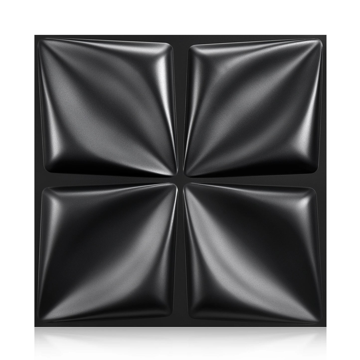 3D Wall Panels for Interior Wall Decor, Modern Diamond Textured Accent Wall Paneling for Gaming Living Room TV Wall Background Peaceful Pleasures Health and Wellness Four leaf black 20pcs