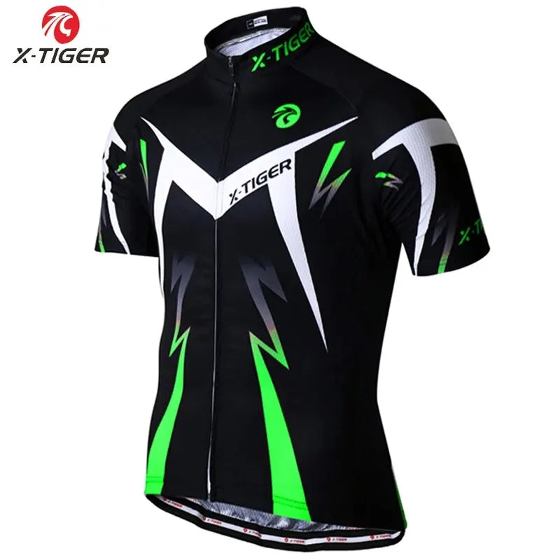 X-Tiger Pro Men's MTB Cycling Jersey – Quick-Dry Full Zip