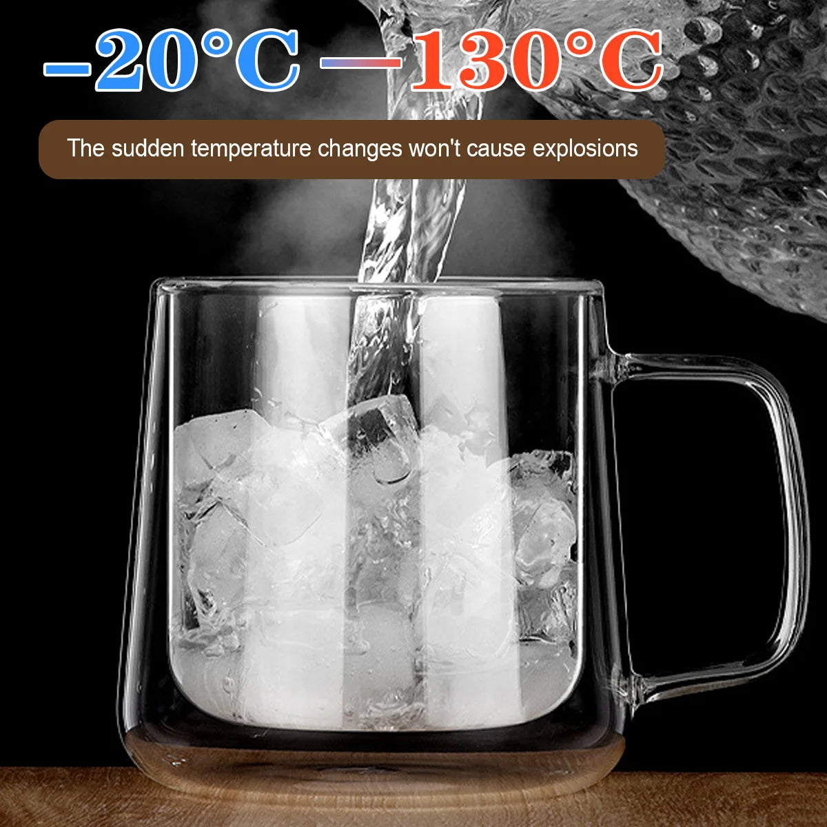 Double Wall Insulated Glass Cups, 13.5oz/24oz Glass Coffee Mugs, Clear Espresso Mugs for Latte, Cappuccino Cup with Handle Peaceful Pleasures Health and Wellness