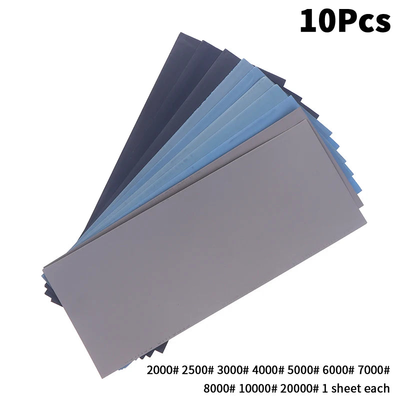 New 5/6/8/10/18/24Pcs Sandpaper Set 2000/2500/3000/5000/7000 Mixed Grits Sand Paper Water/Dry Sanding Paper Abrasive Tool Peaceful Pleasures Health and Wellness A4