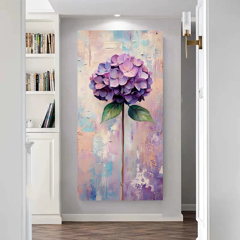 Purple Hydrangea Canvas Wall Art | Frameless Floral Print Poster Canvas Wall Art Peaceful Pleasures Health and Wellness