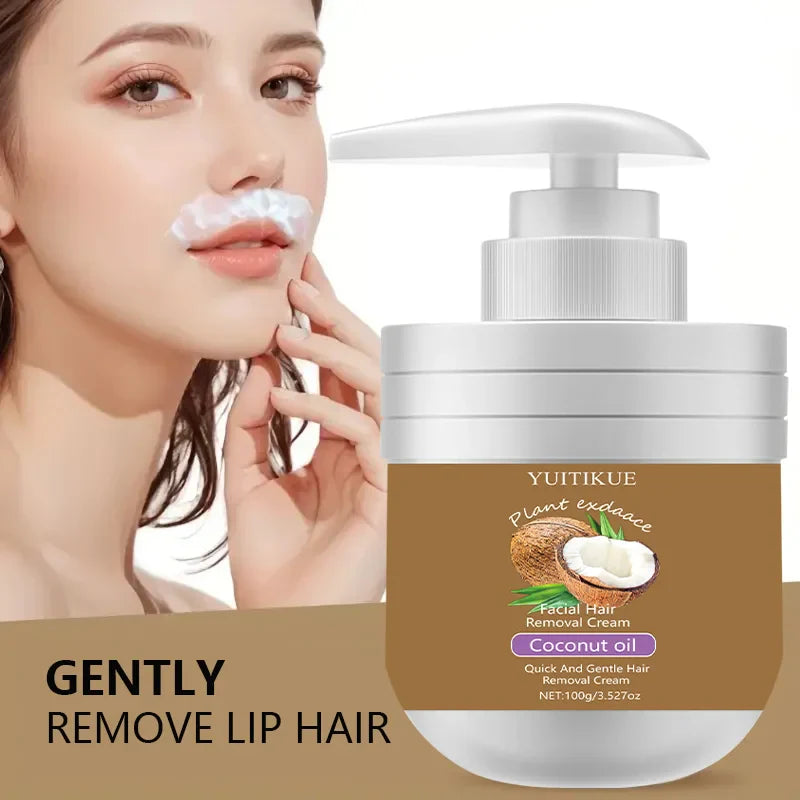 YUITIKUE Facial Hair Removal Cream 100g – Coconut Oil & Aloe
