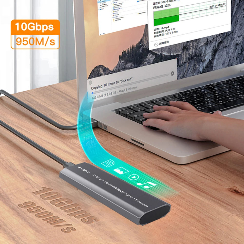 M.2 NVMe/SATA SSD Enclosure – USB-C 3.1 10Gbps Adapter Peaceful Pleasures Health and Wellness