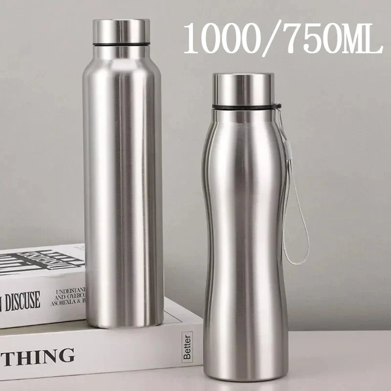 CHANSUNRUN 1000ml Stainless Steel Sport Water Bottle Metal Flask